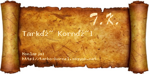 Tarkó Kornél névjegykártya