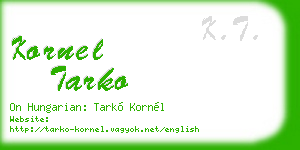 kornel tarko business card